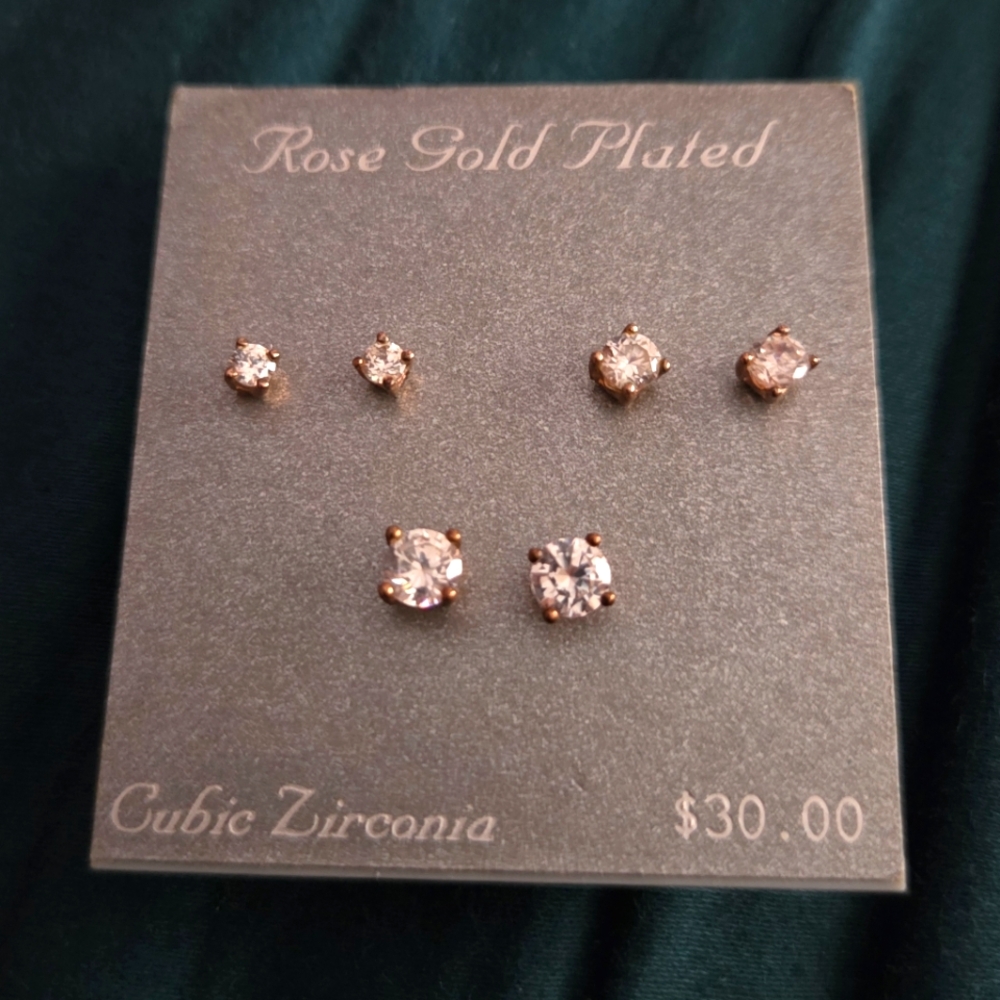 Kohl's Rose Gold Plated Cubic Zirconia Earrings